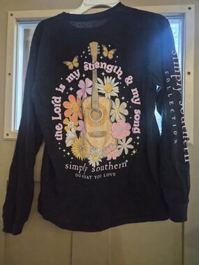 Simply Southern Long Sleeve Graphic Tee Size M Faith Christian Shirt